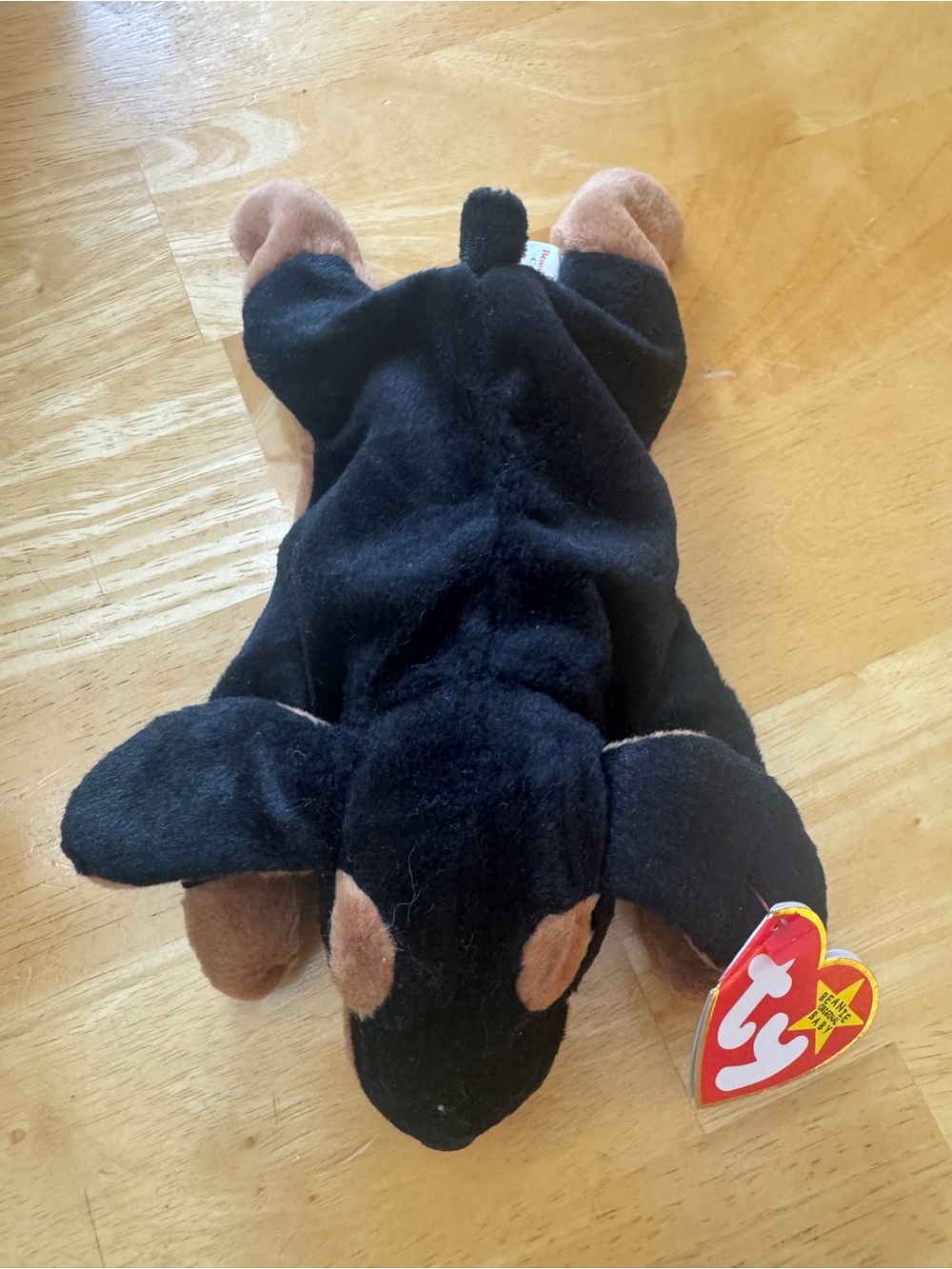 Ty Black and Brown Plush Dog Beanie Buddy - Soft Collectible Toy